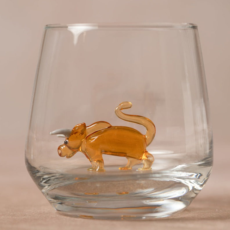 Trinkglas Orange Stier
